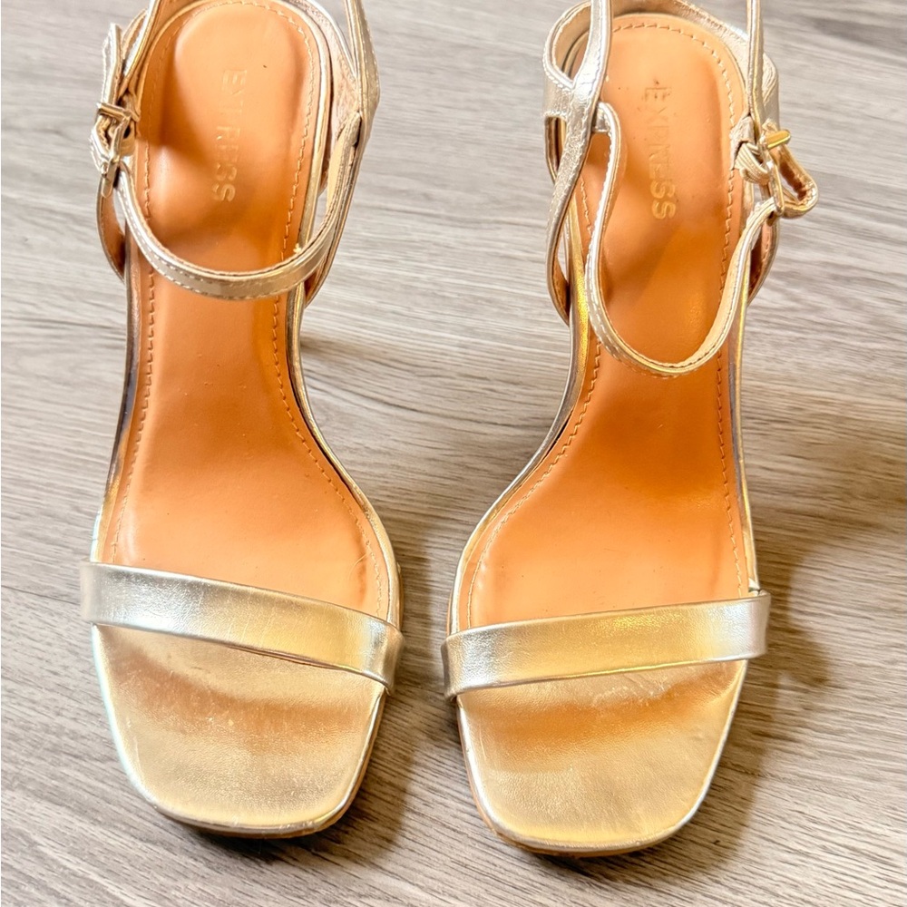 Express Metallic Gold Sandals